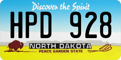 ND license plate HPD928