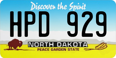 ND license plate HPD929