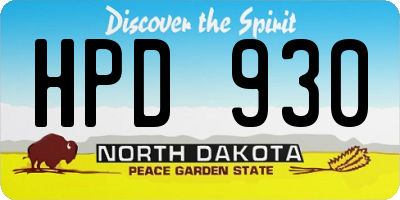 ND license plate HPD930