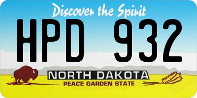 ND license plate HPD932