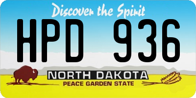ND license plate HPD936
