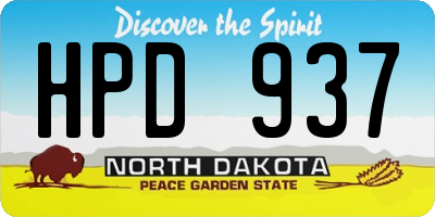 ND license plate HPD937