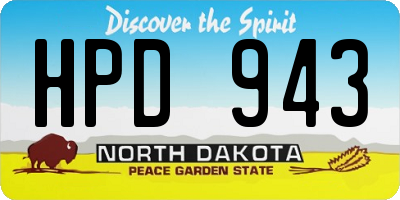 ND license plate HPD943