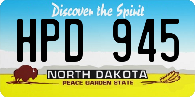 ND license plate HPD945