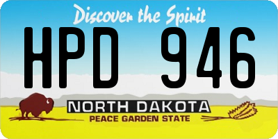 ND license plate HPD946