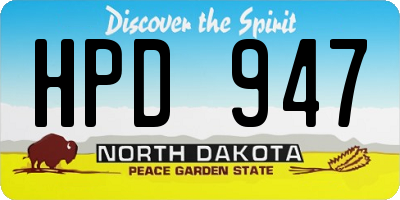 ND license plate HPD947