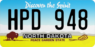 ND license plate HPD948