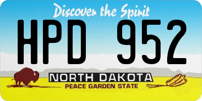ND license plate HPD952