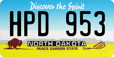 ND license plate HPD953