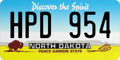 ND license plate HPD954