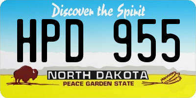 ND license plate HPD955