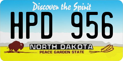 ND license plate HPD956