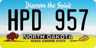 ND license plate HPD957