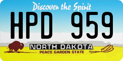 ND license plate HPD959