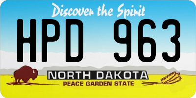 ND license plate HPD963