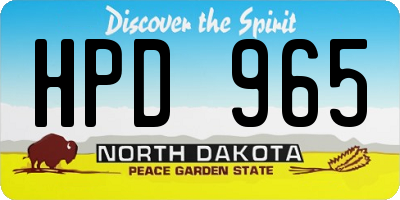 ND license plate HPD965