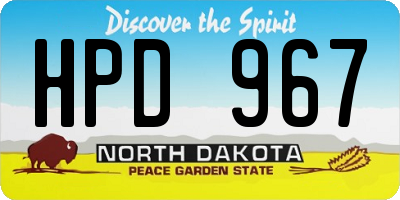 ND license plate HPD967