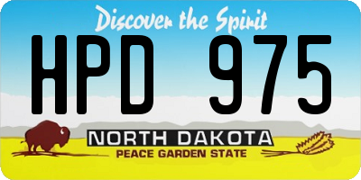 ND license plate HPD975