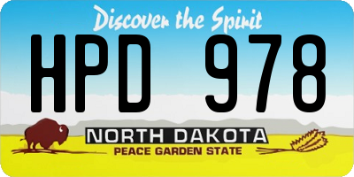 ND license plate HPD978
