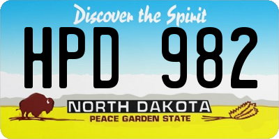 ND license plate HPD982