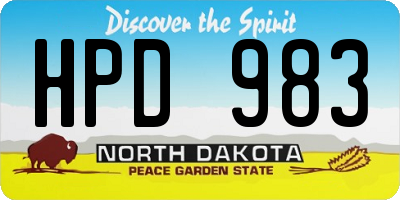ND license plate HPD983