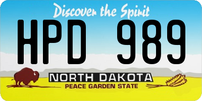 ND license plate HPD989