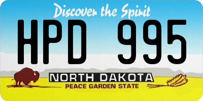 ND license plate HPD995