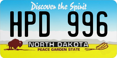 ND license plate HPD996