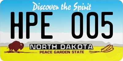 ND license plate HPE005