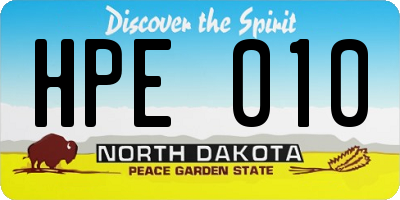 ND license plate HPE010