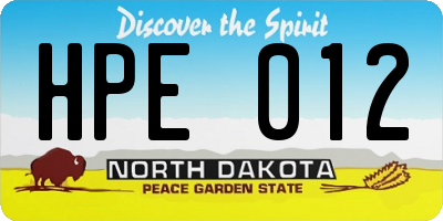 ND license plate HPE012