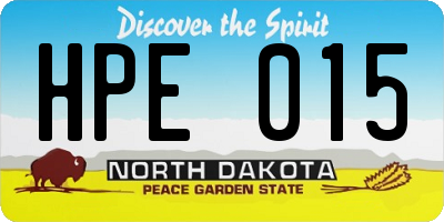 ND license plate HPE015