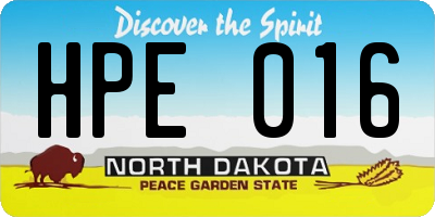 ND license plate HPE016