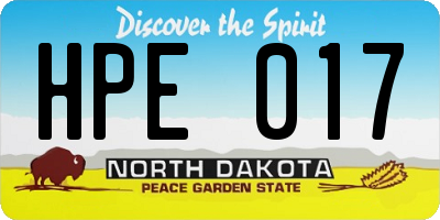 ND license plate HPE017