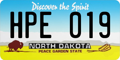 ND license plate HPE019