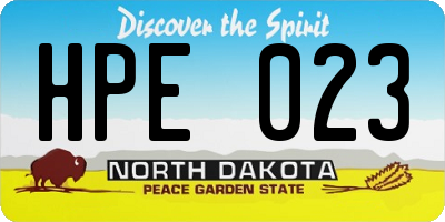 ND license plate HPE023