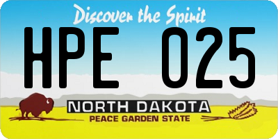 ND license plate HPE025