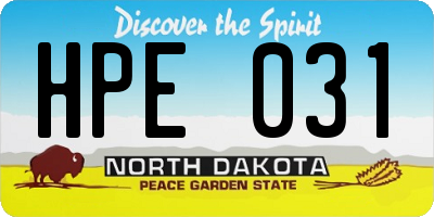 ND license plate HPE031