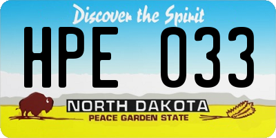 ND license plate HPE033