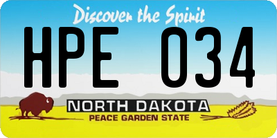 ND license plate HPE034