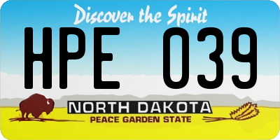 ND license plate HPE039