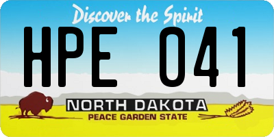 ND license plate HPE041