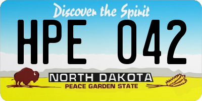 ND license plate HPE042