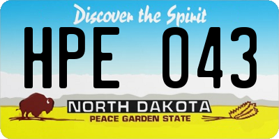 ND license plate HPE043