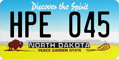 ND license plate HPE045
