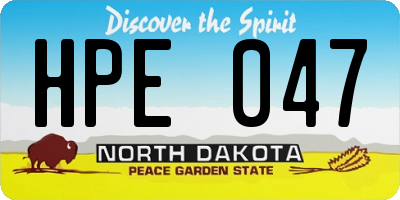 ND license plate HPE047