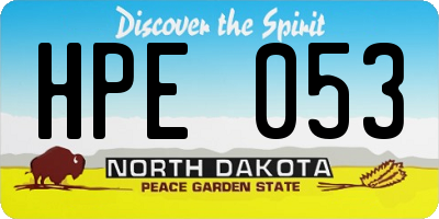 ND license plate HPE053