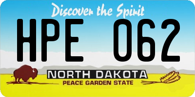 ND license plate HPE062