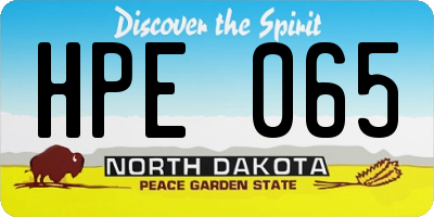 ND license plate HPE065