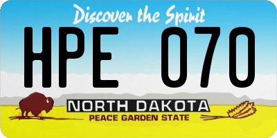 ND license plate HPE070